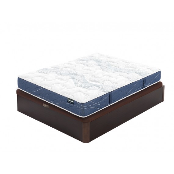 Canapé abatible de madera 25  y colchón Habana Pocket de Flex color wengué