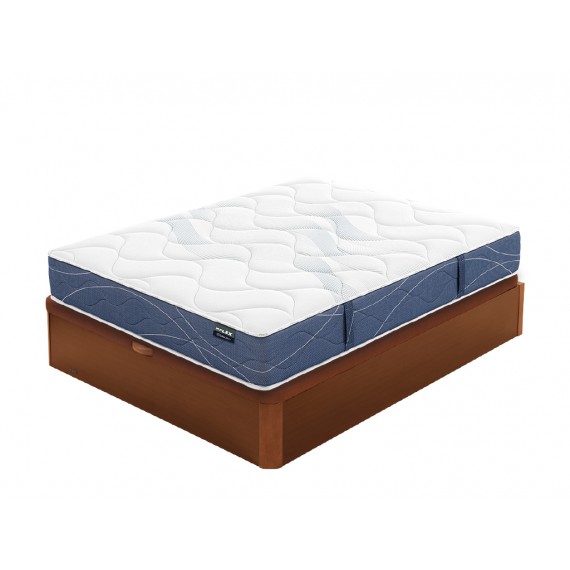 Canapé abatible madera 19  y colchón Habana Pocket de Flex color cerezo